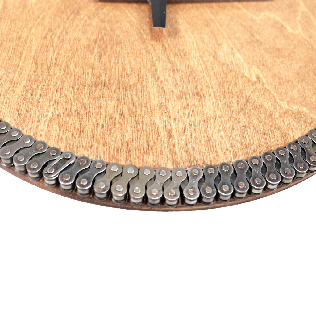 Upcycled Wood and Bike Chain Clock - LINKS by Annette