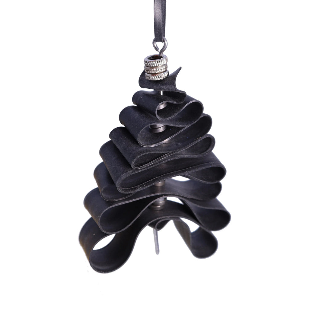 Tree ornament made with retired bike inner tubes and parts - LINKS by Annette