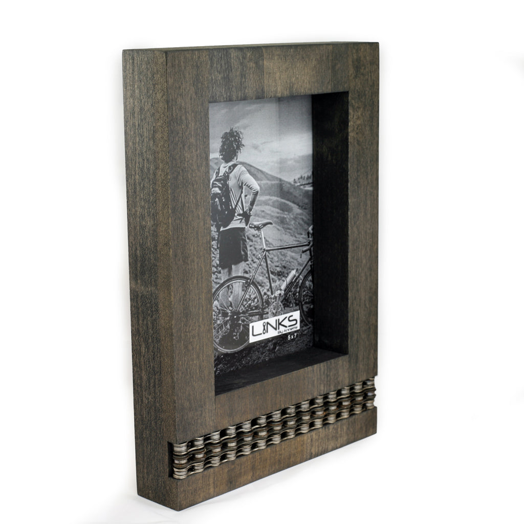 Cycling Chain Chunk Frame, 5x7, Home goods, elevated, upcycled, unique, handmade, chicago, bike parts, Bike gifts, LINKS by Annette