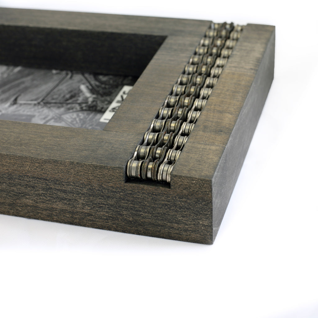 Cycling Chain Chunk Frame, 5x7, Home goods, elevated, upcycled, unique, handmade, chicago, bike parts, Bike gifts, LINKS by Annette