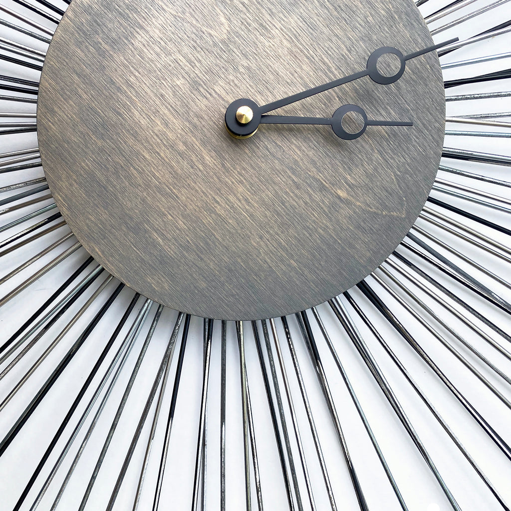 Sunburst Spoke Clock, Clocks & Mirrors, elevated, upcycled, unique, handmade, chicago, bike parts, Bike gifts, LINKS by Annette