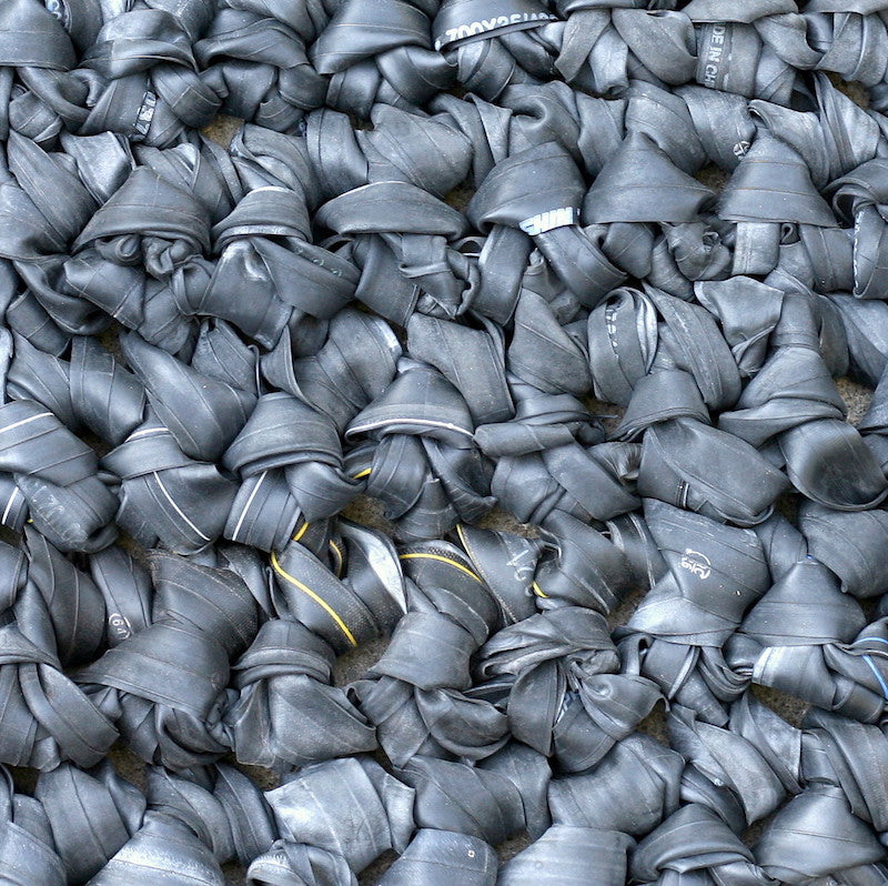 Indoor/Outdoor Inner Tube Mat, Home goods, elevated, upcycled, unique, handmade, chicago, bike parts, Bike gifts, LINKS by Annette