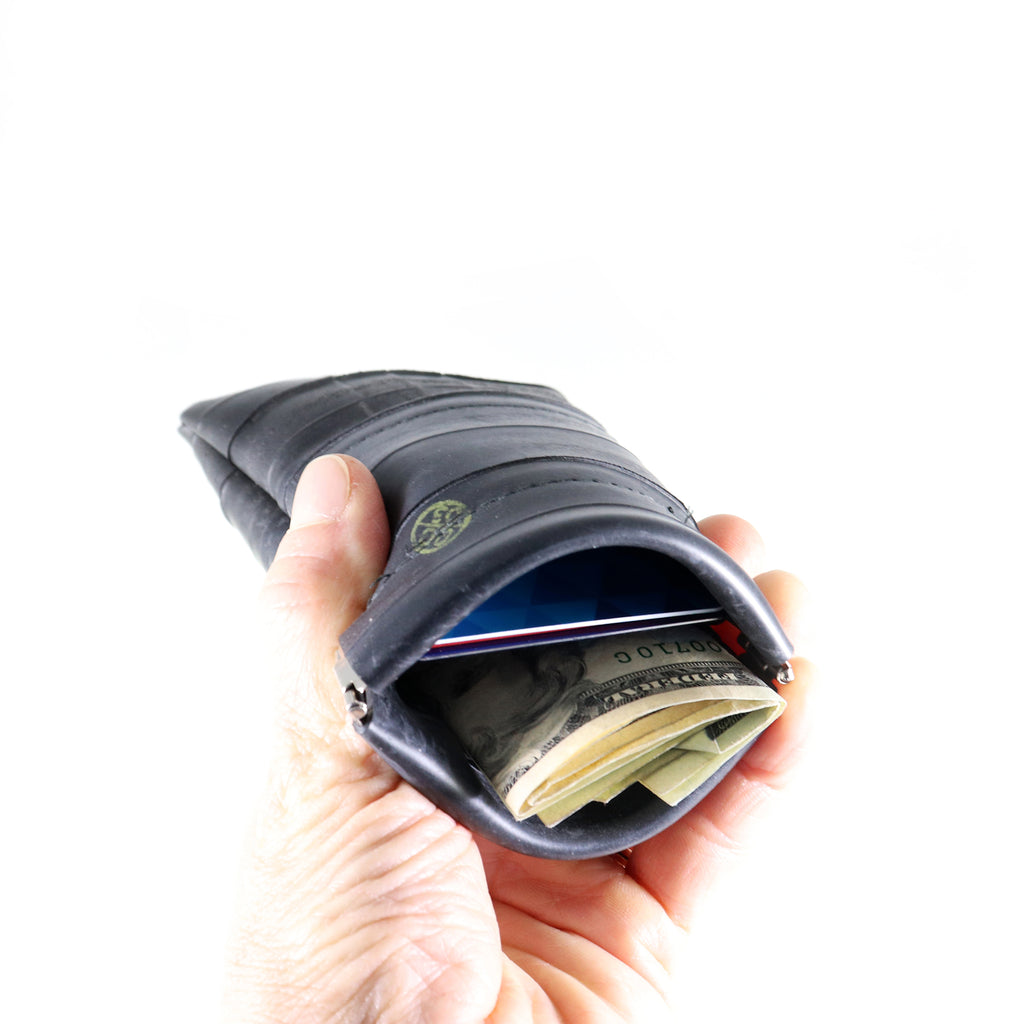 Inner Tube Squeeze Pouch, Small things, elevated, upcycled, unique, handmade, chicago, bike parts, Bike gifts, LINKS by Annette