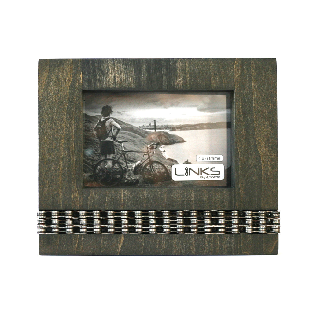 Cycling Chain Chunk Frame, 4X6, Home goods, elevated, upcycled, unique, handmade, chicago, bike parts, Bike gifts, LINKS by Annette