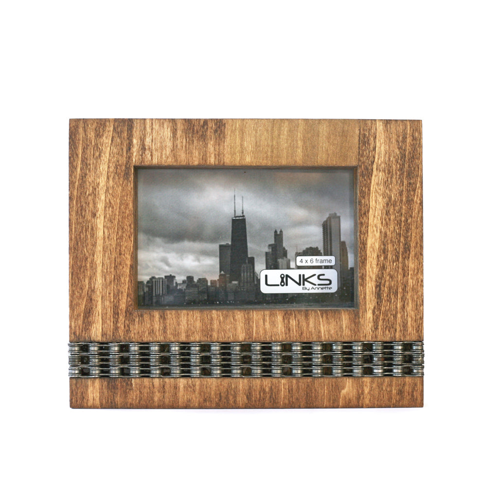 Cycling Chain Chunk Frame, 4X6, Home goods, elevated, upcycled, unique, handmade, chicago, bike parts, Bike gifts, LINKS by Annette
