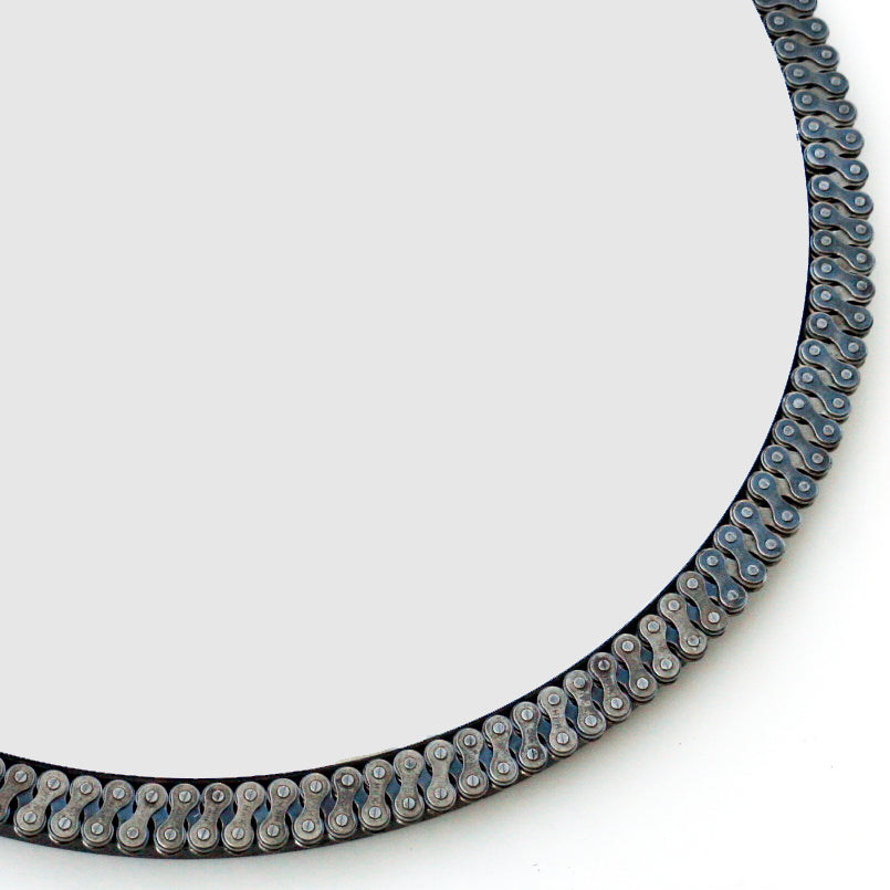 Cycling Single Chain Mirror, 10" or 16", Clocks & Mirrors, elevated, upcycled, unique, handmade, chicago, bike parts, Bike gifts, LINKS by Annette