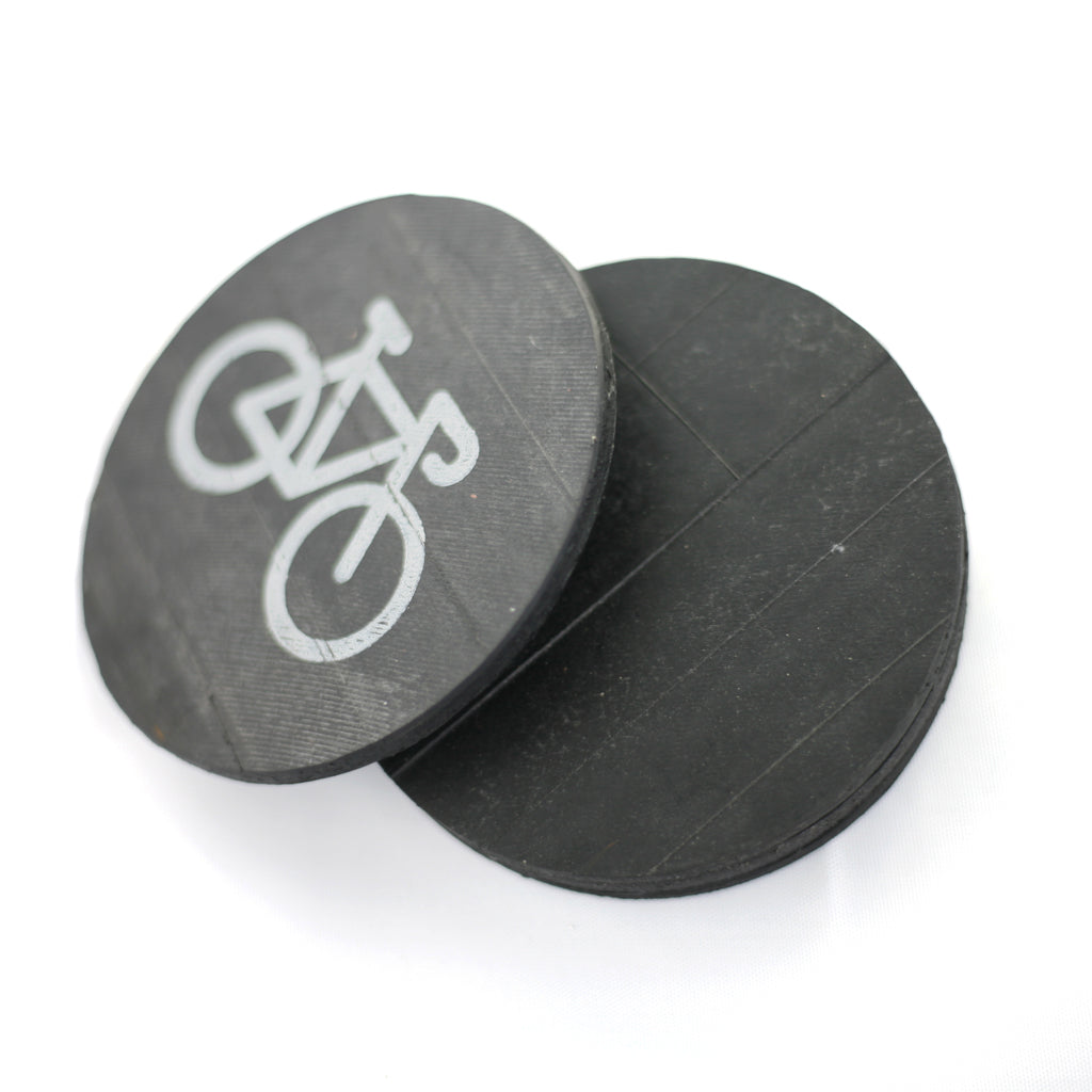 Bike Coasters, Inner Tube, Home goods, elevated, upcycled, unique, handmade, chicago, bike parts, Bike gifts, LINKS by Annette