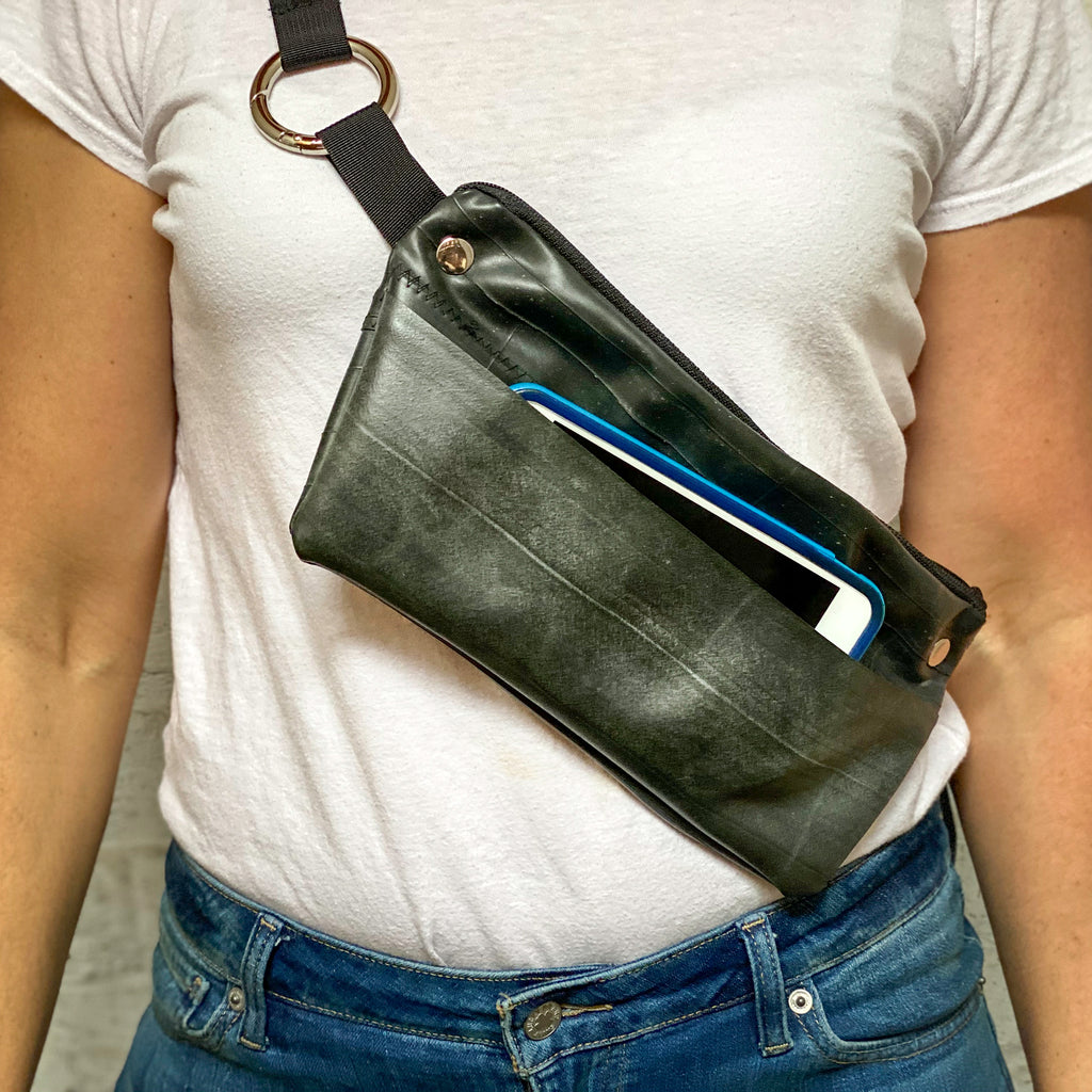 Inner Tube Waist Pack / Crossbody Bag, Small things, elevated, upcycled, unique, handmade, chicago, bike parts, Bike gifts, LINKS by Annette