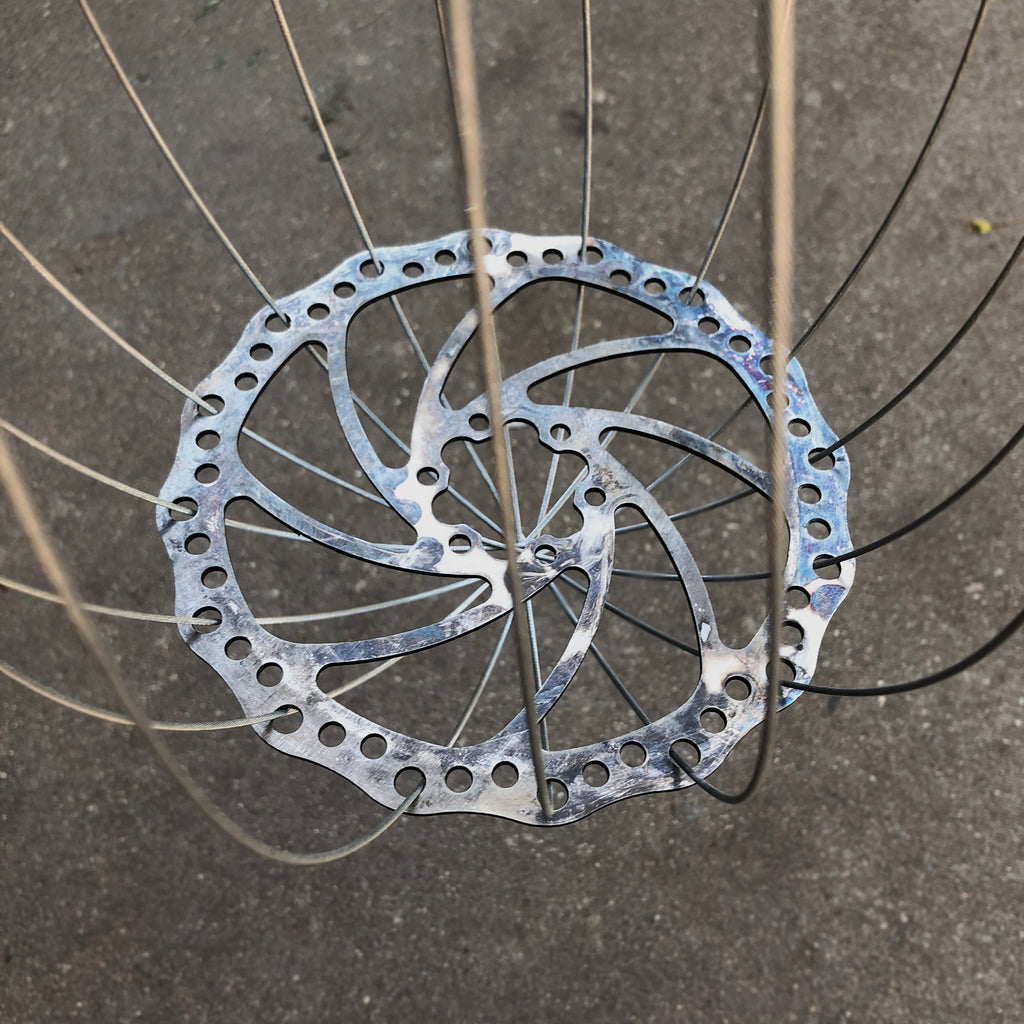 Disk Brake Hanging Planter, Home goods, elevated, upcycled, unique, handmade, chicago, bike parts, Bike gifts, LINKS by Annette