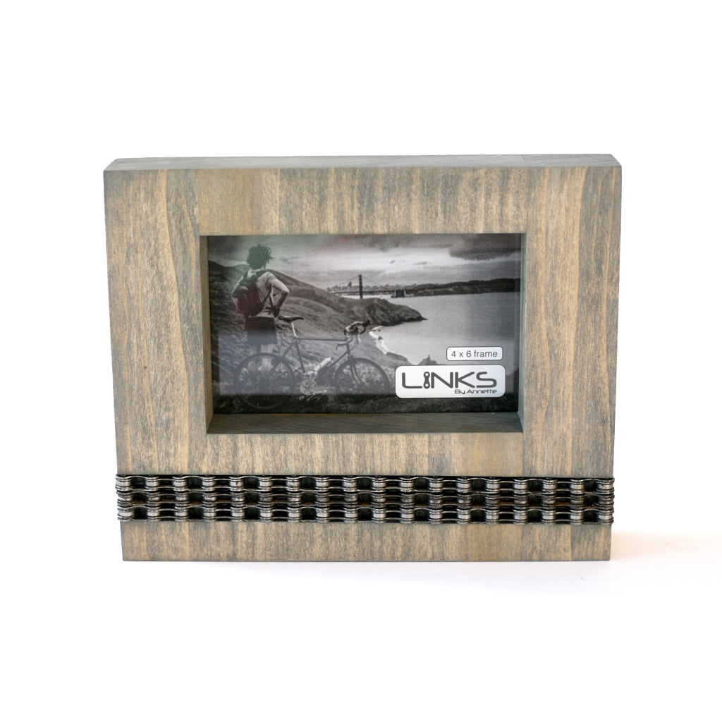 Cycling Chain Chunk Frame, 4X6, Home goods, elevated, upcycled, unique, handmade, chicago, bike parts, Bike gifts, LINKS by Annette
