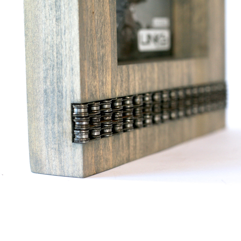 Cycling Chain Chunk Frame, 4X6, Home goods, elevated, upcycled, unique, handmade, chicago, bike parts, Bike gifts, LINKS by Annette