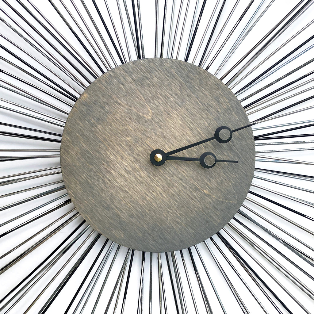 Sunburst Spoke Clock, Clocks & Mirrors, elevated, upcycled, unique, handmade, chicago, bike parts, Bike gifts, LINKS by Annette