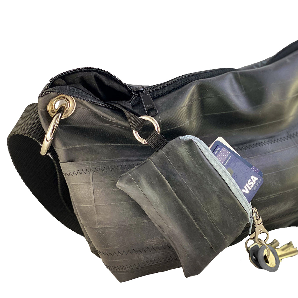 Crossbody Messenger Bag, Medium, Small things, elevated, upcycled, unique, handmade, chicago, bike parts, Bike gifts, LINKS by Annette