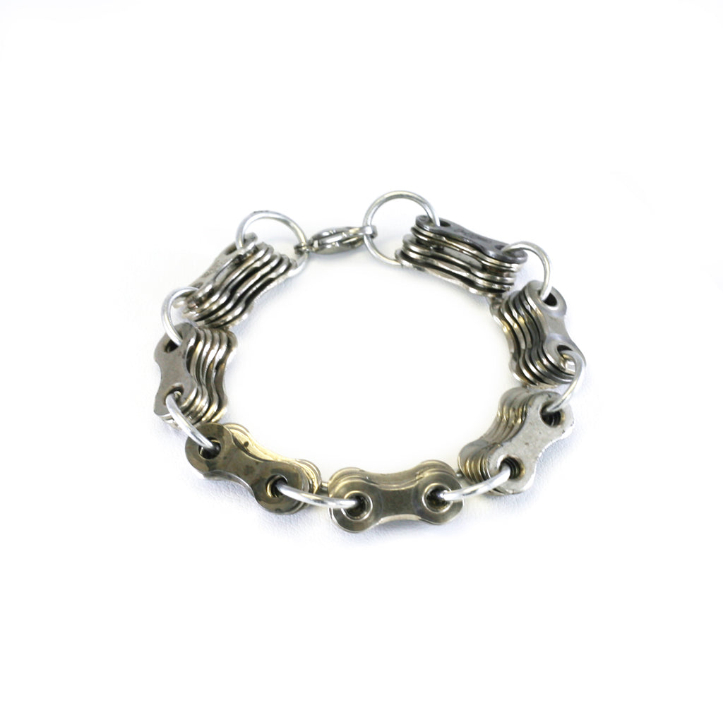 Bike Chain Stack Bracelet, Unisex, Bike Jewelry, elevated, upcycled, unique, handmade, chicago, bike parts, Bike gifts, LINKS by Annette