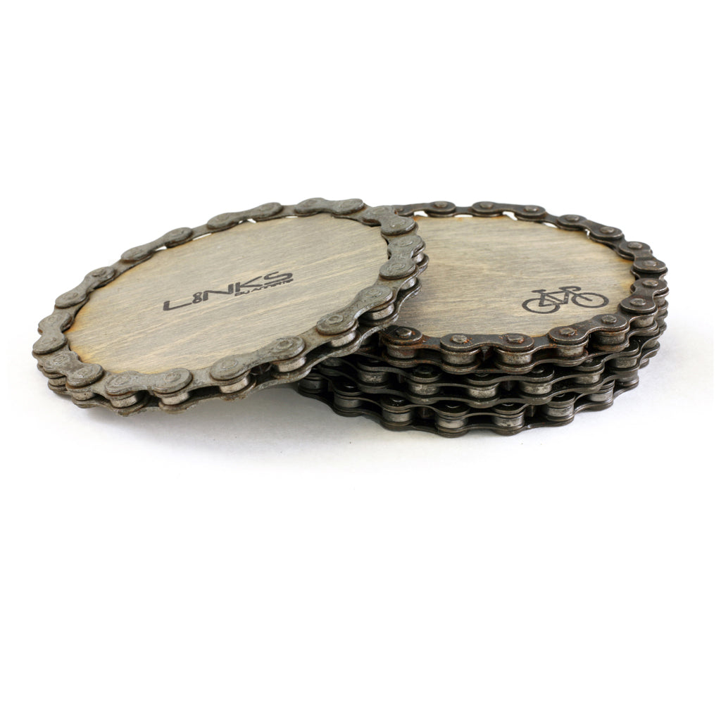 Bike Coasters, Upcycled Chain, Home goods, elevated, upcycled, unique, handmade, chicago, bike parts, Bike gifts, LINKS by Annette