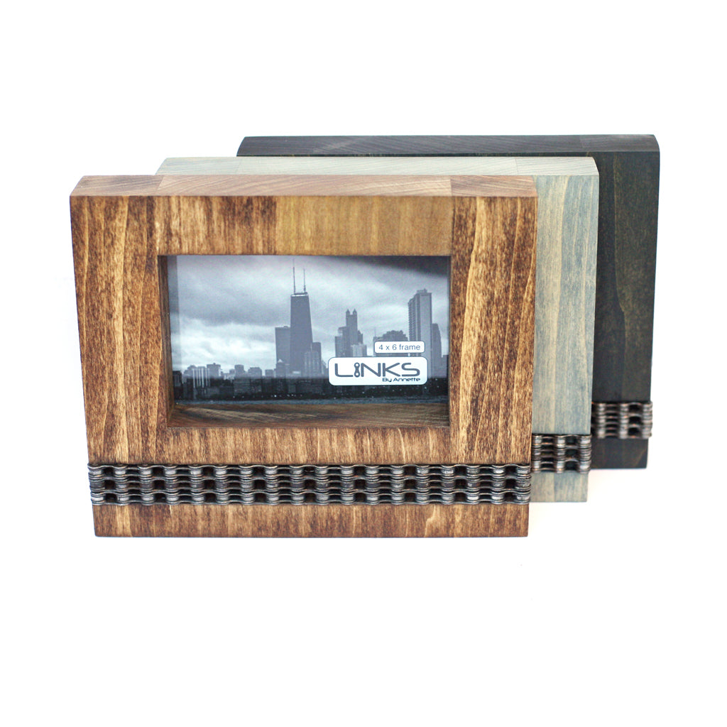 Cycling Chain Chunk Frame, 4X6, Home goods, elevated, upcycled, unique, handmade, chicago, bike parts, Bike gifts, LINKS by Annette