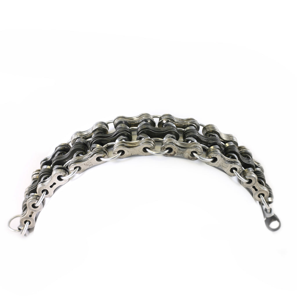 Bike Chain Triple Stack Bracelet, Unisex, Bike Jewelry, elevated, upcycled, unique, handmade, chicago, bike parts, Bike gifts, LINKS by Annette