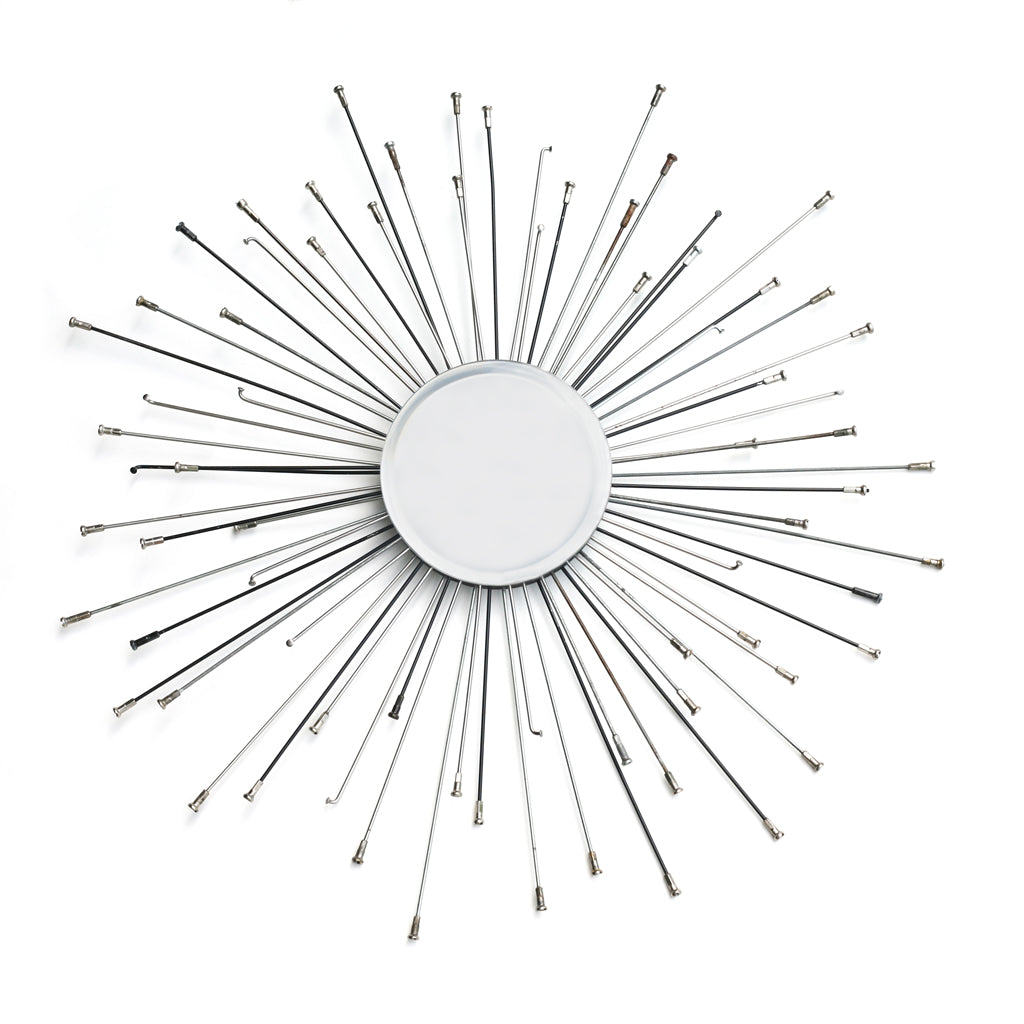 Sunburst Spoke Mirror, Clocks & Mirrors, elevated, upcycled, unique, handmade, chicago, bike parts, Bike gifts, LINKS by Annette