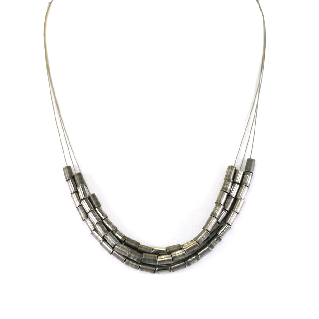 Triple Rivet Necklace, Bike Jewelry, elevated, upcycled, unique, handmade, chicago, bike parts, Bike gifts, LINKS by Annette