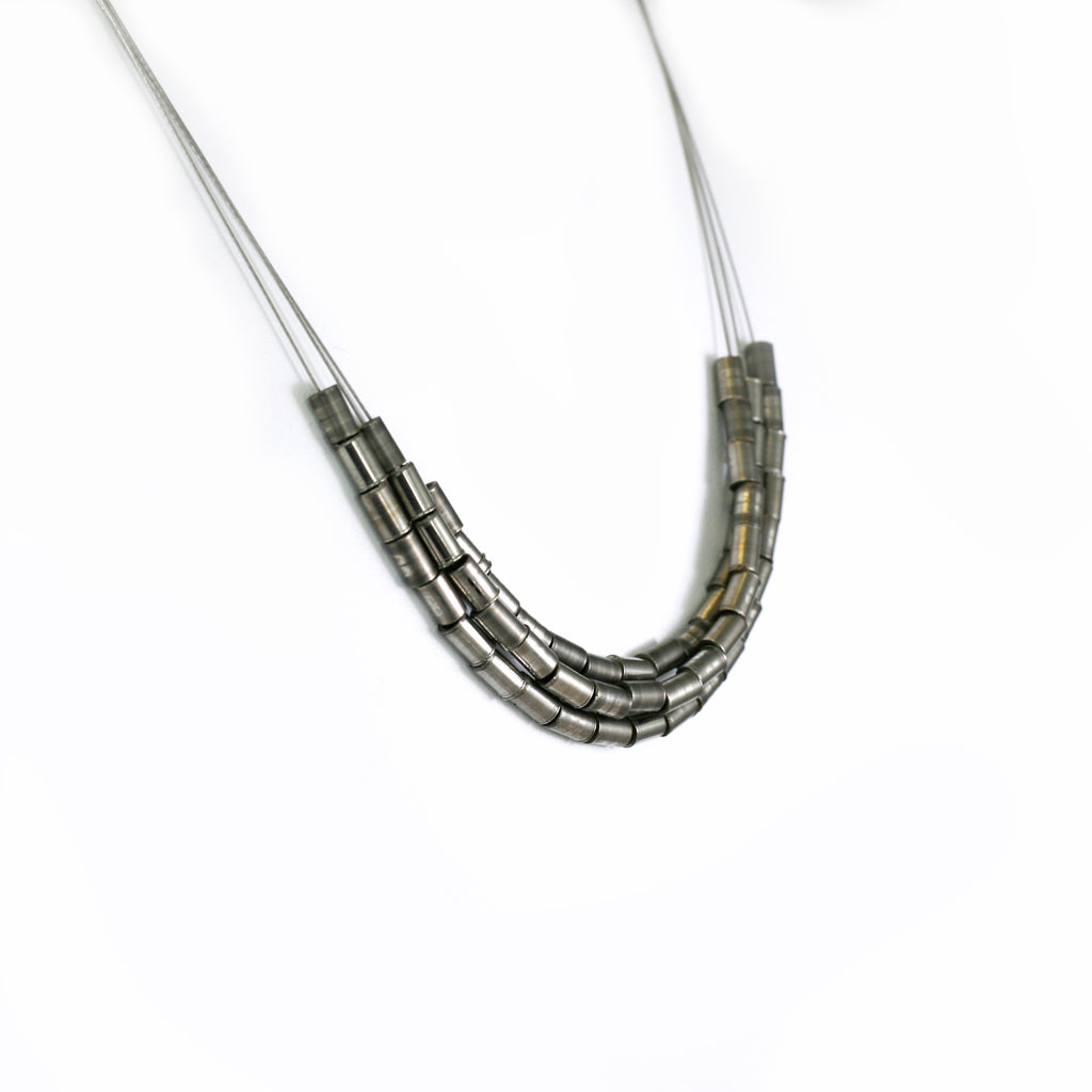 Triple Rivet Necklace, Bike Jewelry, elevated, upcycled, unique, handmade, chicago, bike parts, Bike gifts, LINKS by Annette