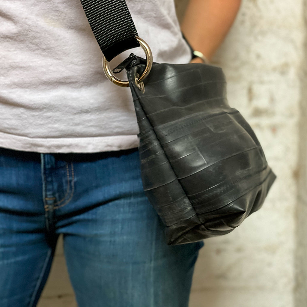 Crossbody Messenger Bag, Medium, Small things, elevated, upcycled, unique, handmade, chicago, bike parts, Bike gifts, LINKS by Annette