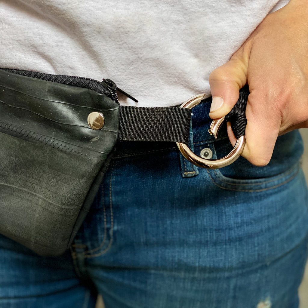 Inner Tube Waist Pack / Crossbody Bag, Small things, elevated, upcycled, unique, handmade, chicago, bike parts, Bike gifts, LINKS by Annette