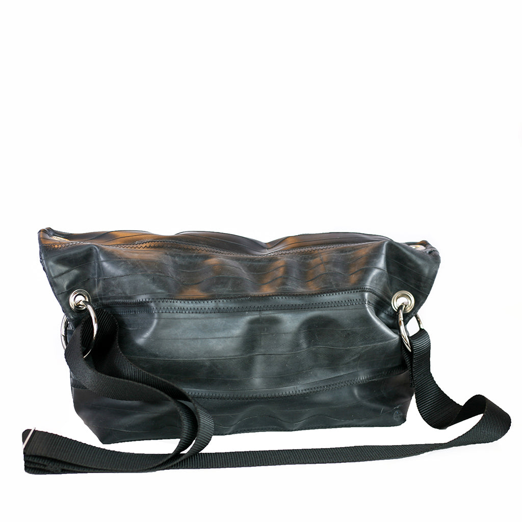 Crossbody Messenger Bag, Large, Small things, elevated, upcycled, unique, handmade, chicago, bike parts, Bike gifts, LINKS by Annette