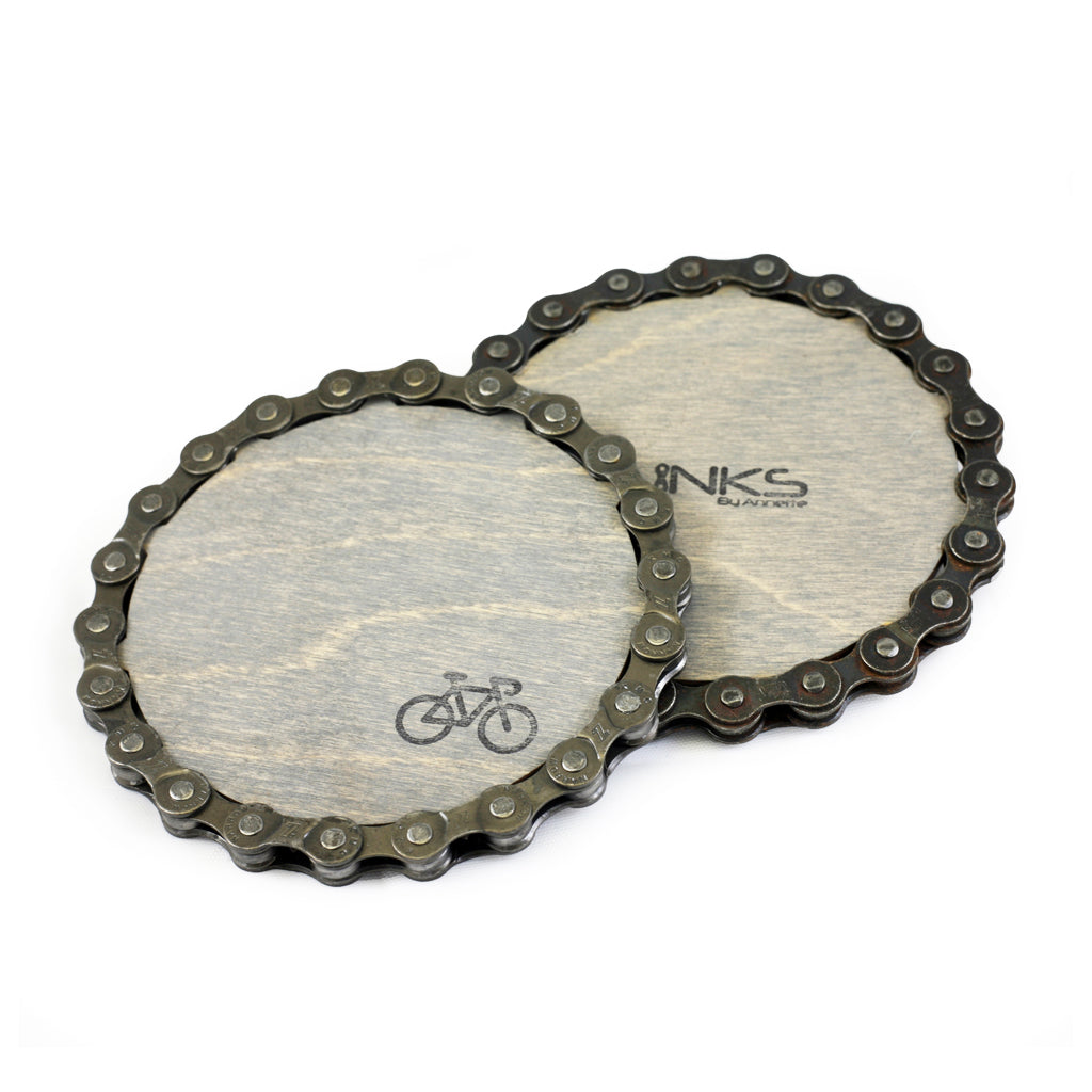 Bike Coasters, Upcycled Chain, Home goods, elevated, upcycled, unique, handmade, chicago, bike parts, Bike gifts, LINKS by Annette