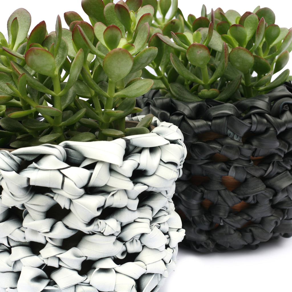 plant pot parts Inner Tube Crocheted Rubber Planter – LINKS by Annette