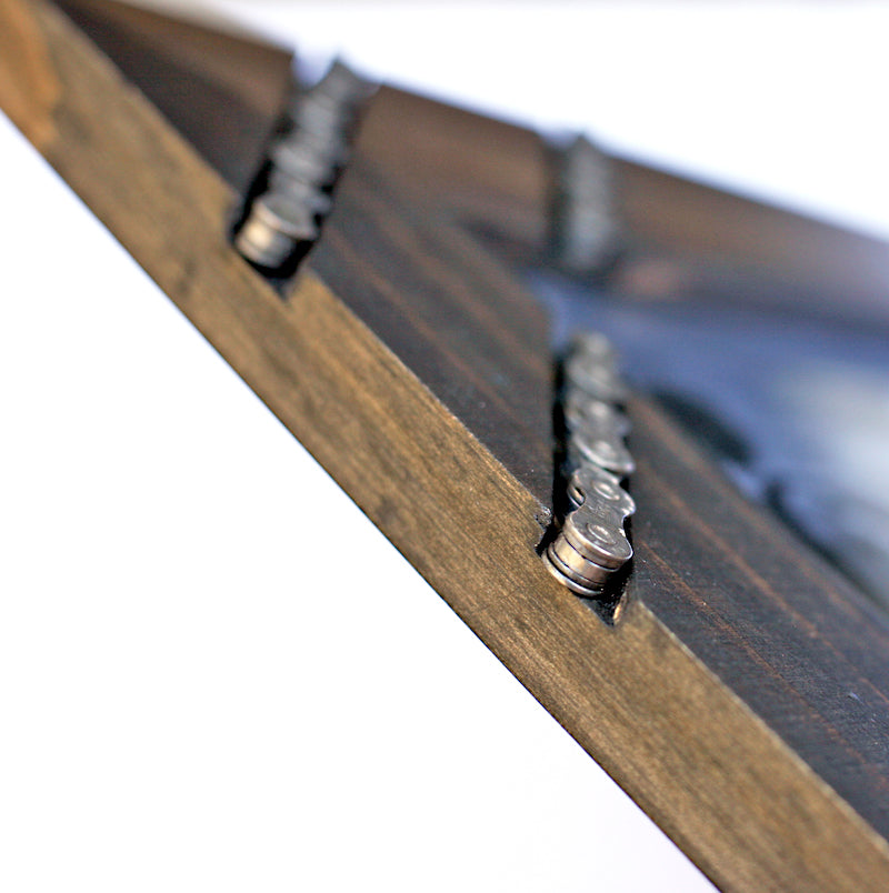 Cycling Chain Picture Frame, 8x10, Home goods, elevated, upcycled, unique, handmade, chicago, bike parts, Bike gifts, LINKS by Annette