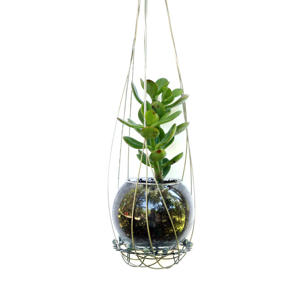 hanging bicycle planter Brake Cable Hanging Planter, Small – LINKS by Annette